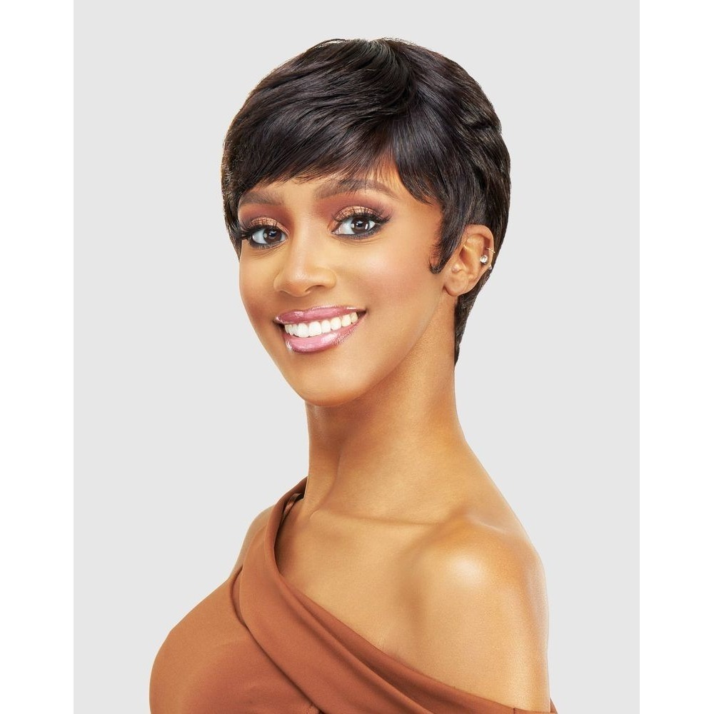 Vanessa Vixen Human Hair Wig Womens OS Grey HH CHI 44 Pixie Cut Short Layered